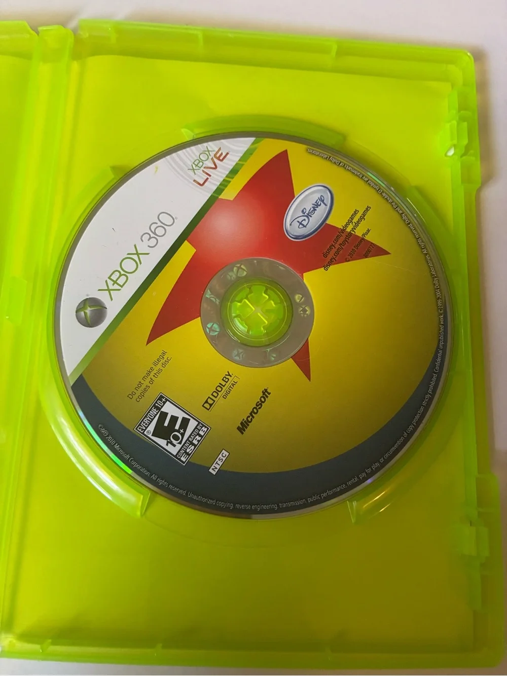 Microsoft Toy Story 3 Xbox 360 Game - Black & Neon Green Case